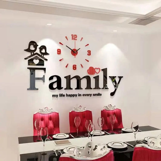 Acrylic Wall Clock-  Home & Family  - 21HD0002