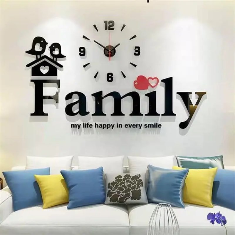 Acrylic Wall Clock-  Home & Family  - 21HD0002