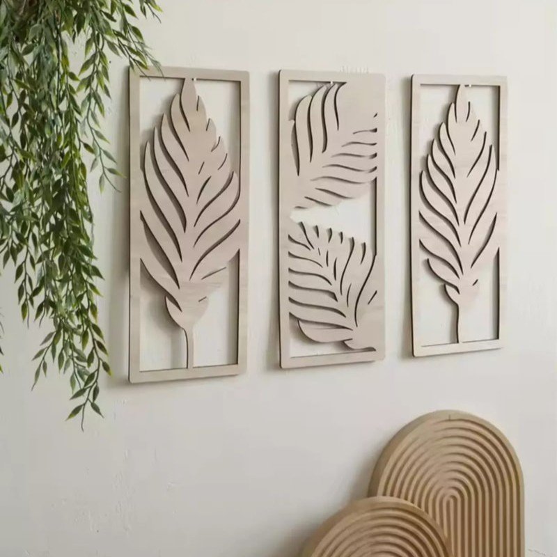 Framed Wooden Leaf Wall Art - 21HD0014