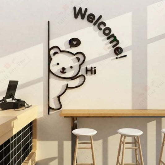Cute Bear Welcome Wall Decor - 21HD0022