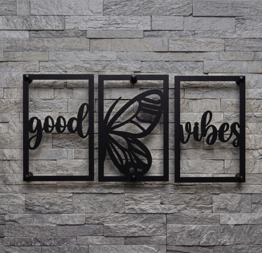 Good Vibes Butterfly 3-Piece Wall Hanging Set