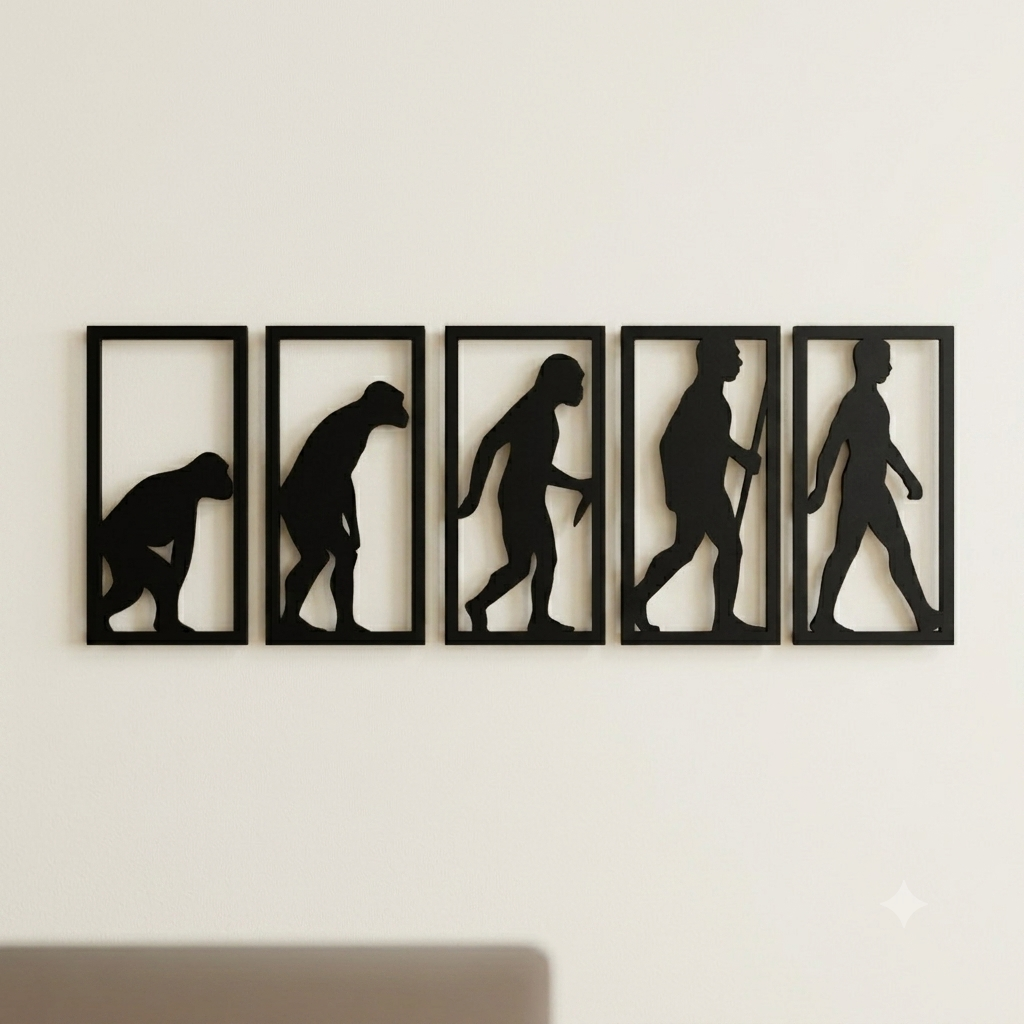 Human Evolution of Man 5-Piece Wall Hanging Set