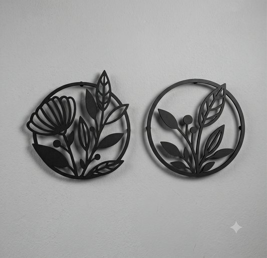 Wildflower Bloom Round 2-Piece Wall Hanging Set