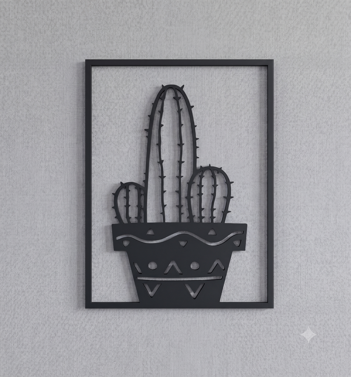 Desert Saguaro Cactus Framed Wall Hanging Art