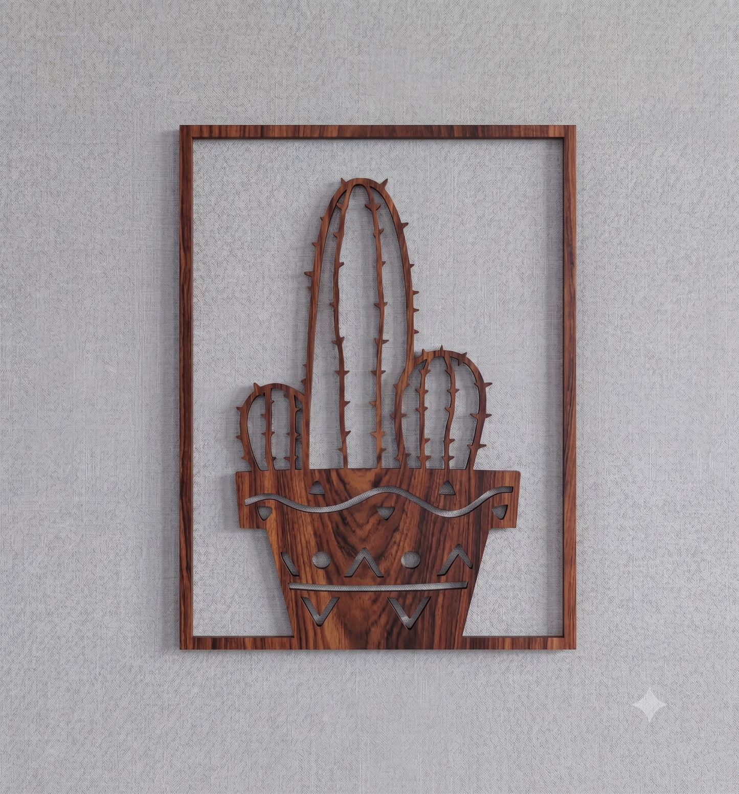 Desert Saguaro Cactus Framed Wall Hanging Art