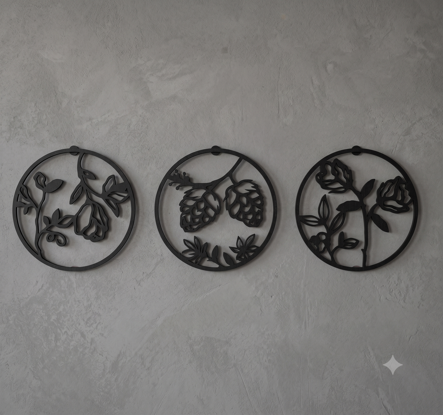 Woodland Bloom Round 3-Piece Wall Art Set