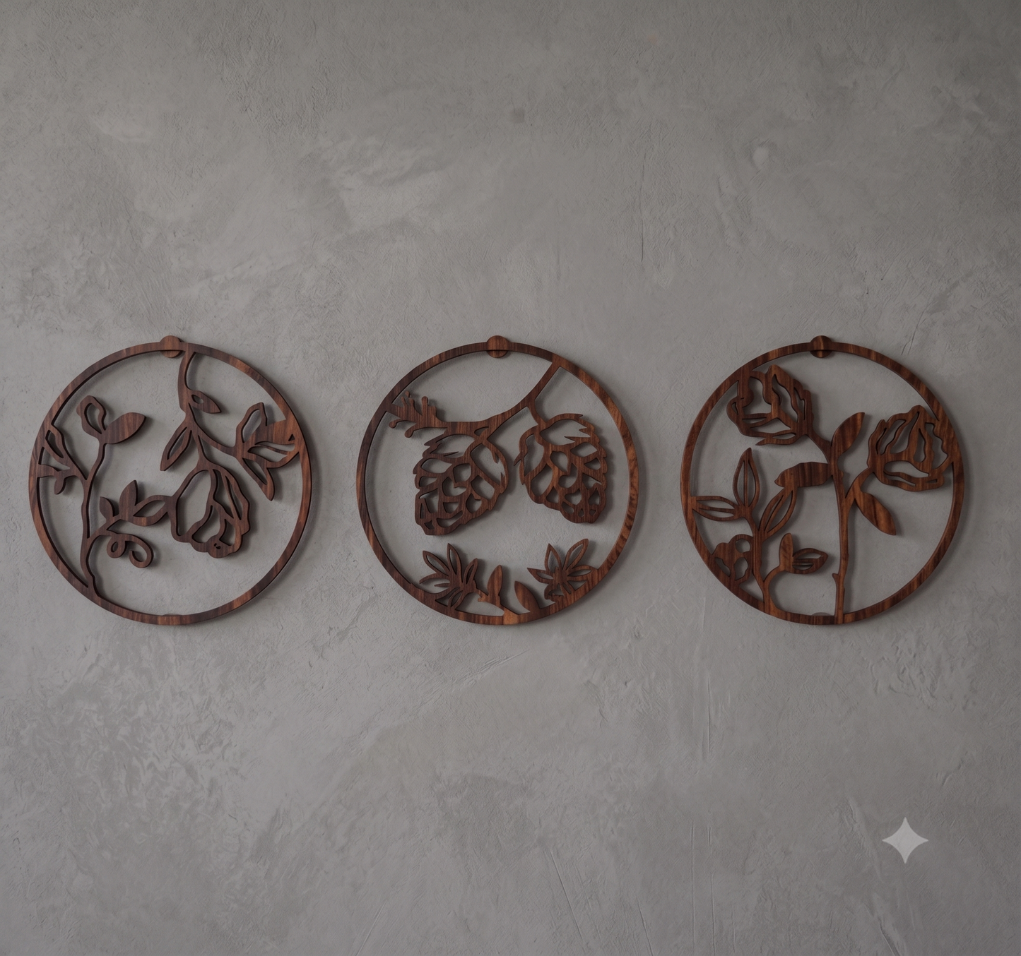 Woodland Bloom Round 3-Piece Wall Art Set