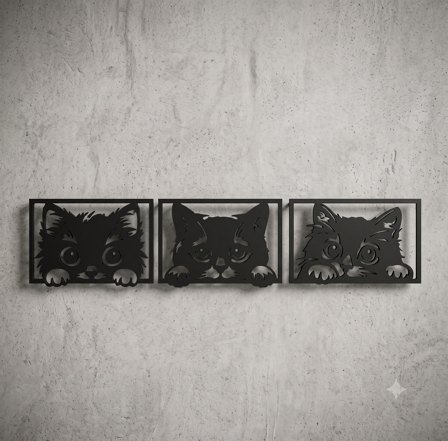 Peeking Kittens Framed 3-Piece Wall Art Set