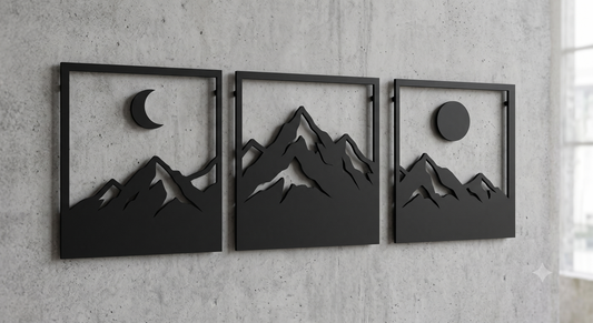 Mountain Sun &amp; Moon Framed 3-Piece Wall Art Set