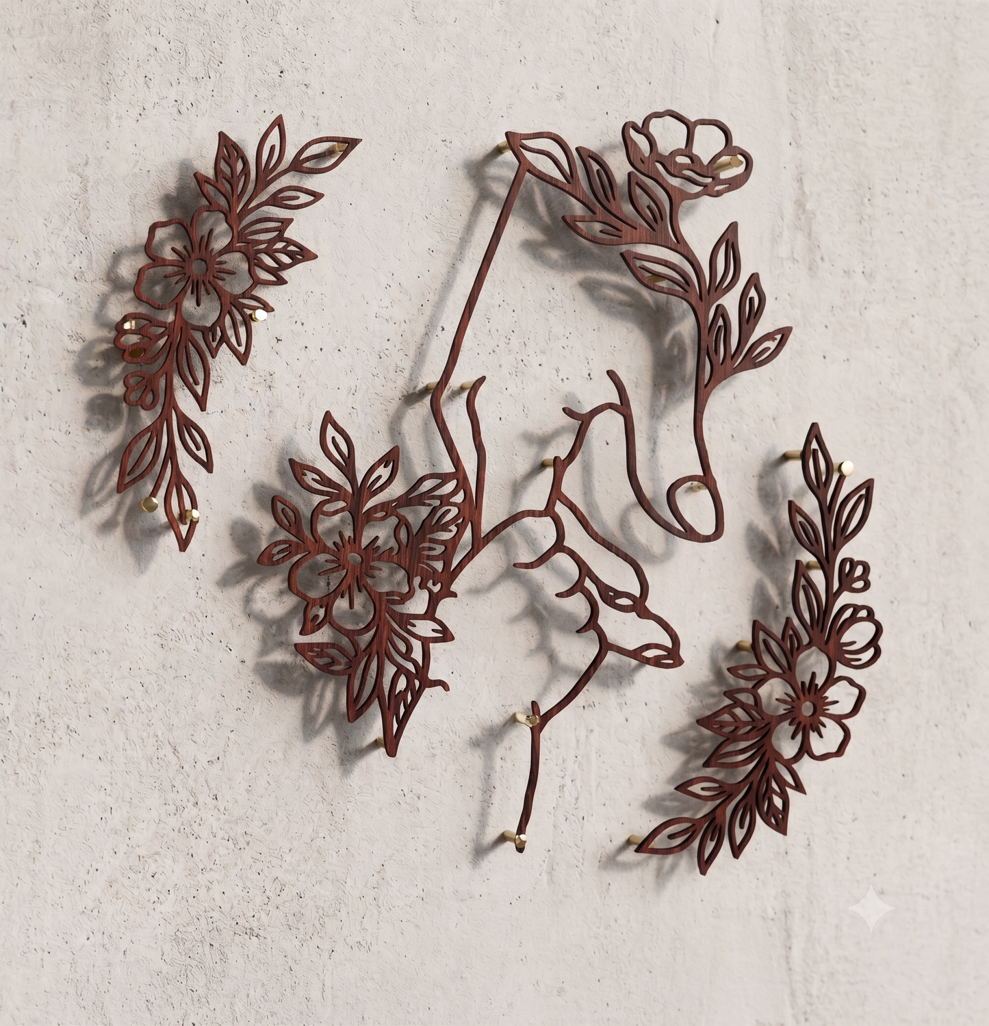 Holding Bloom Floral Hands 3-Piece Wall Hanging Set