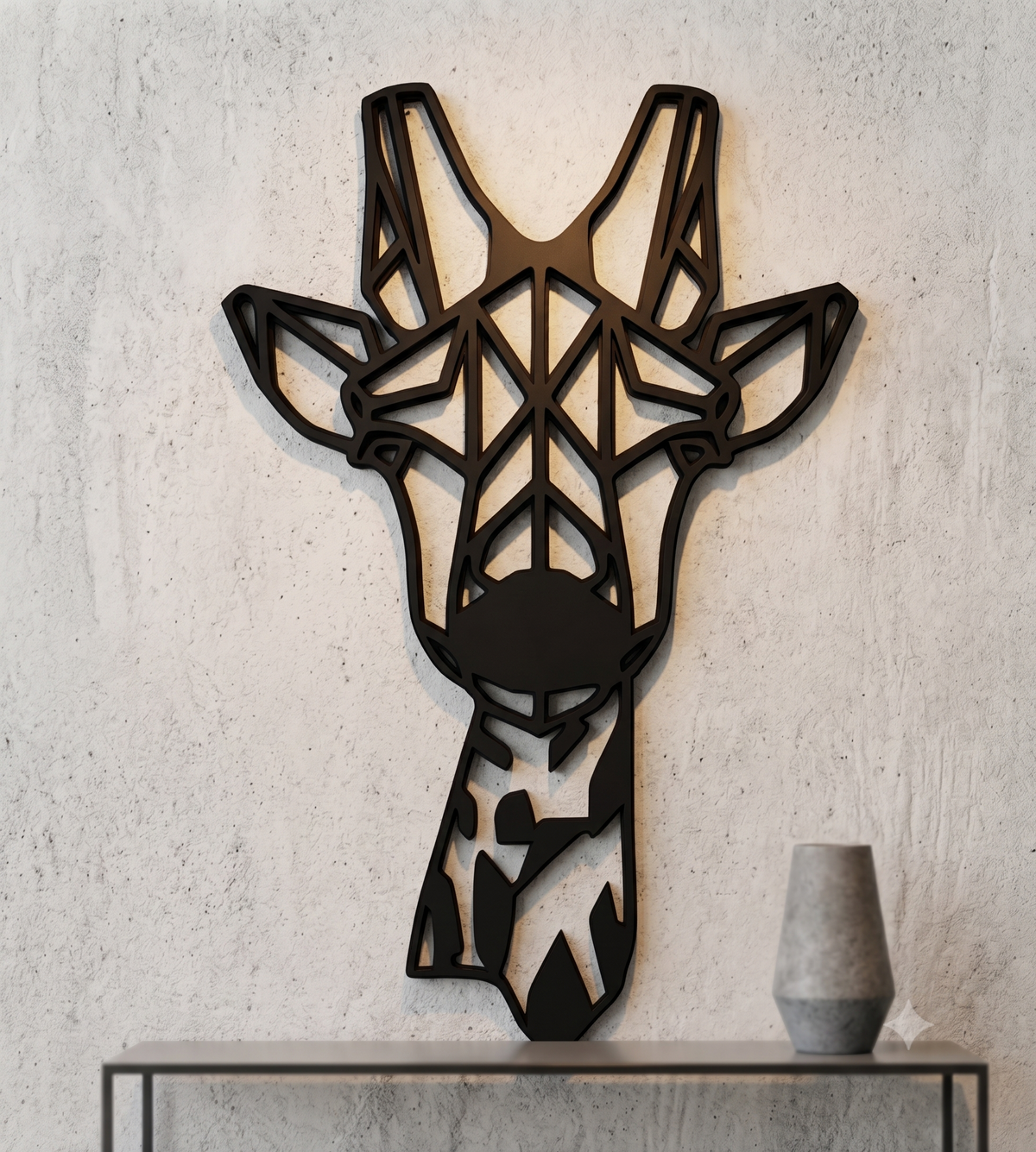 Geometric Giraffe Head Wall Hanging Art