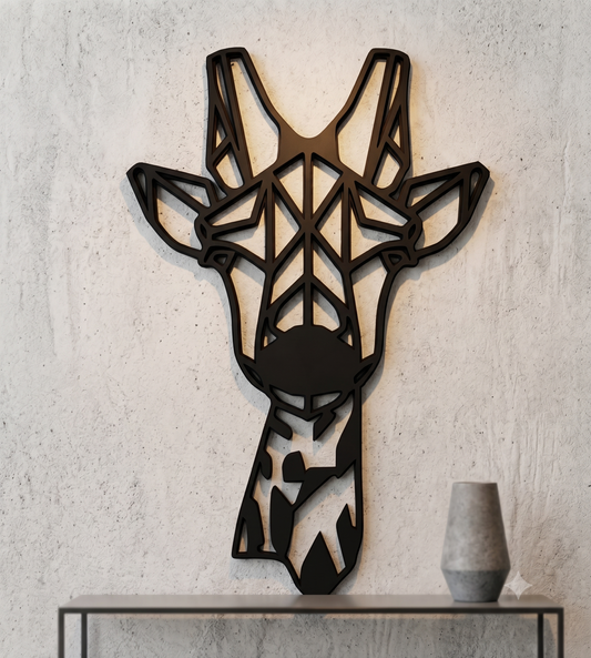 Geometric Giraffe Head Wall Hanging Art