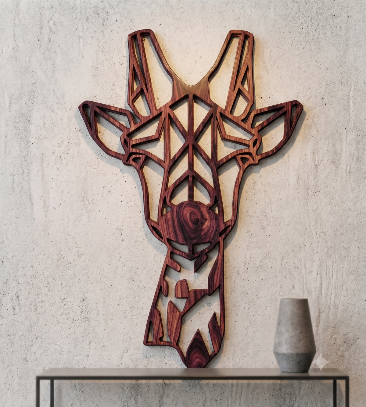 Geometric Giraffe Head Wall Hanging Art