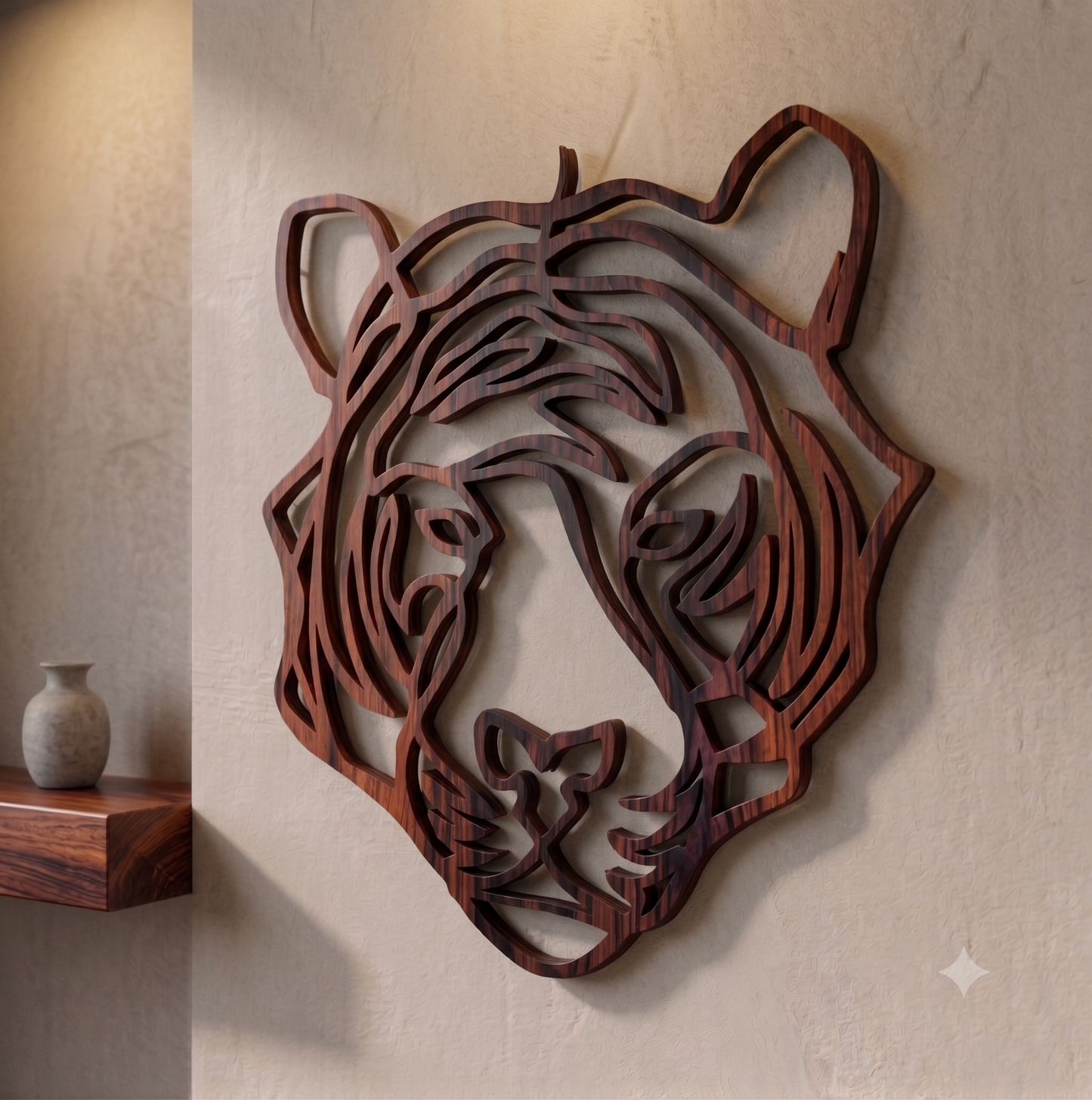 Tiger Head Line Art Wall Hanging