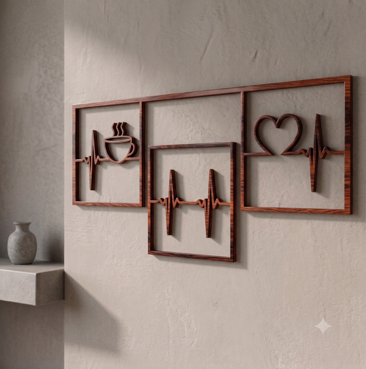 Coffee Heartbeat Framed Wall Hanging Art