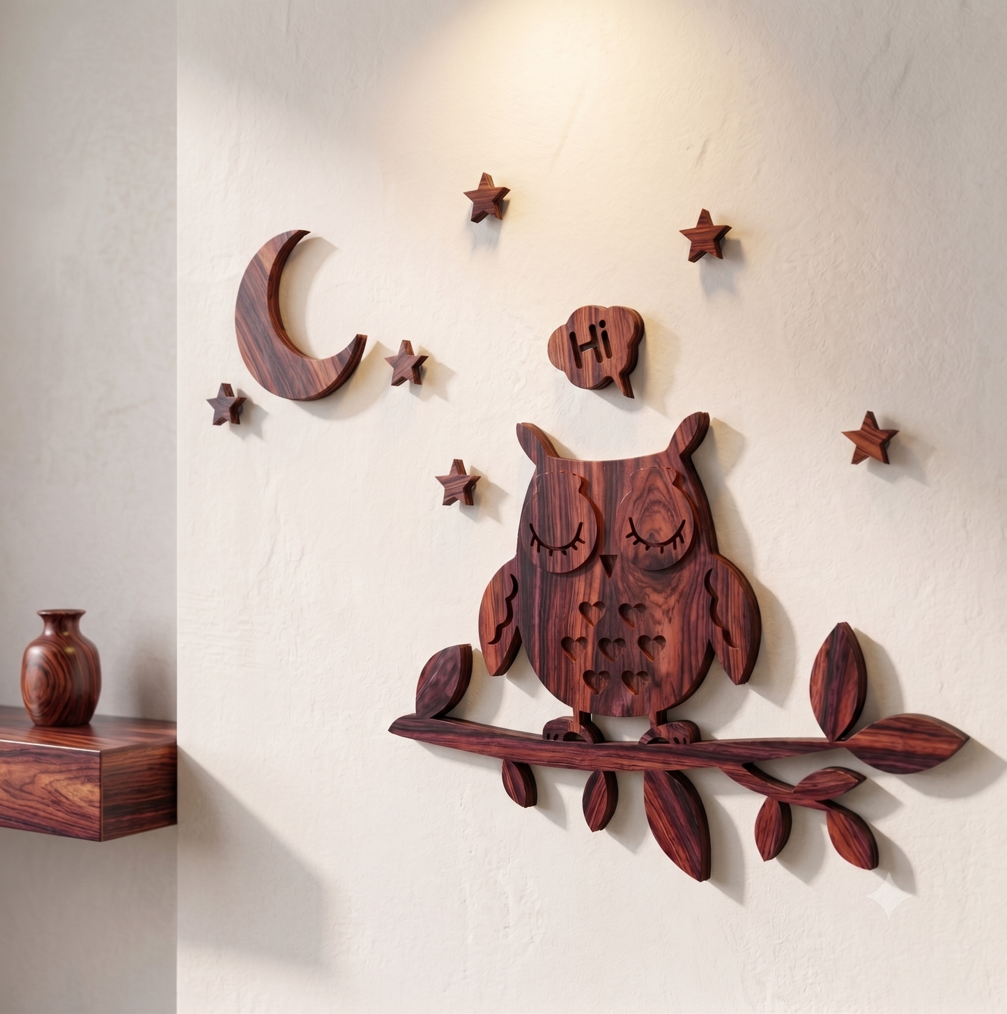 Sweet Dreams Sleeping Owl Wall Hanging Art Set