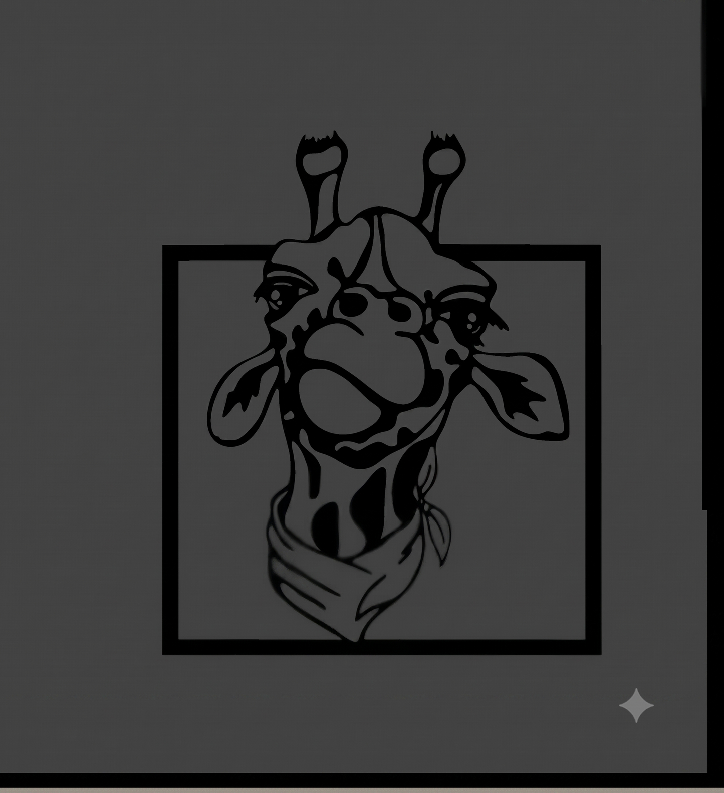 Curious Giraffe with Bandana Framed Wall Hanging Art
