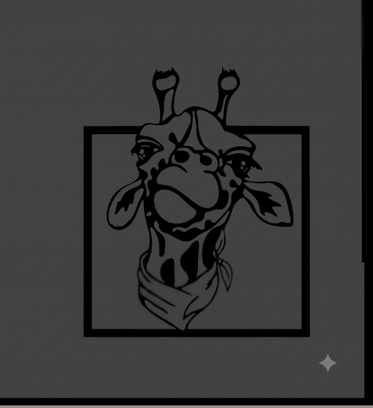 Curious Giraffe with Bandana Framed Wall Hanging Art