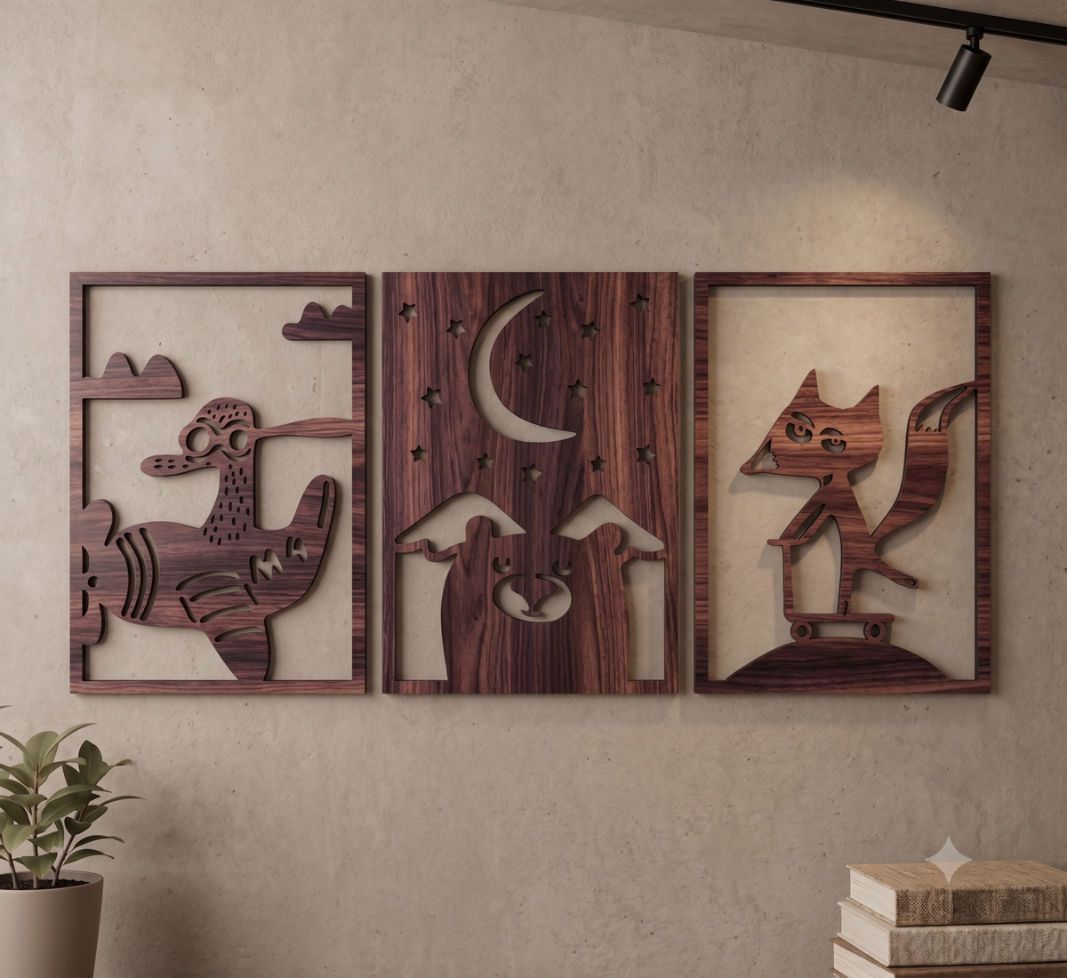 Whimsical Animal Adventures Framed 3-Piece Nursery Wall Art Set