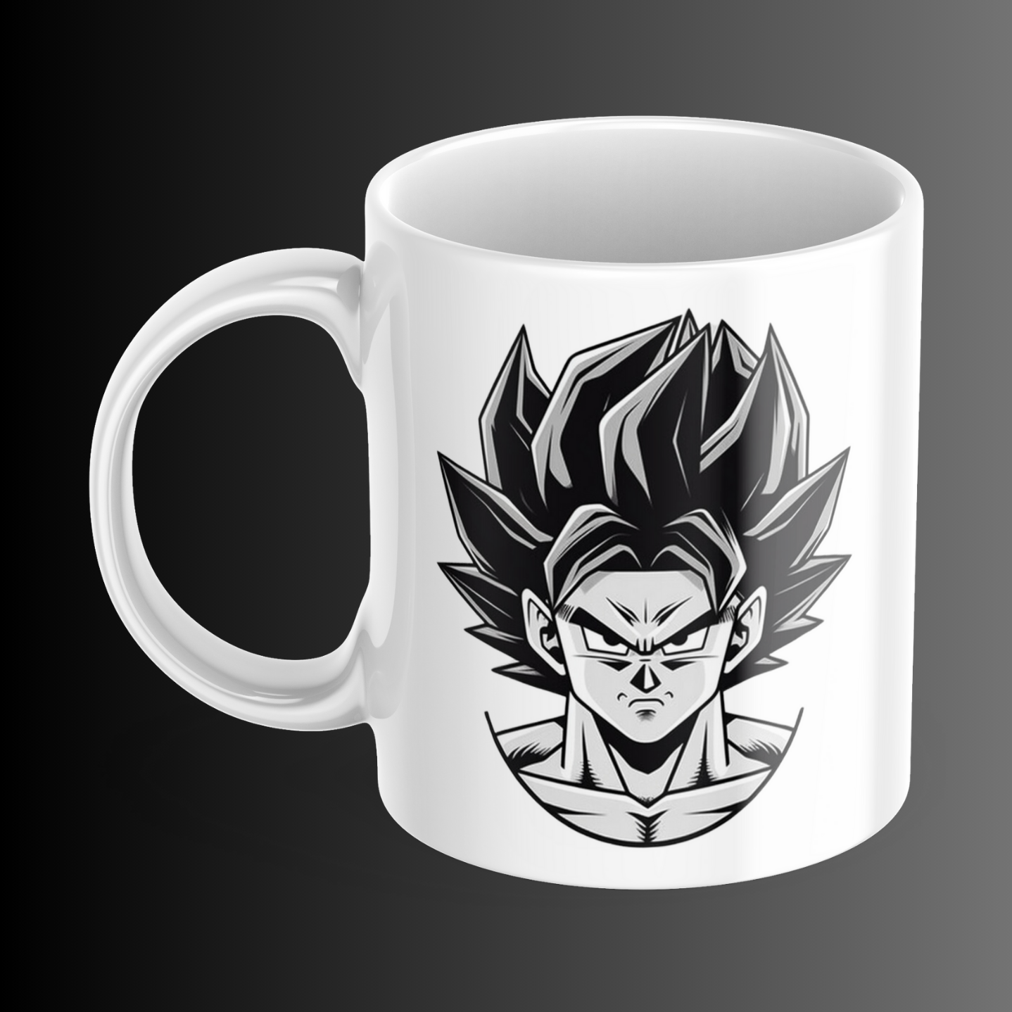 Goku Grey Black Face Design Mug