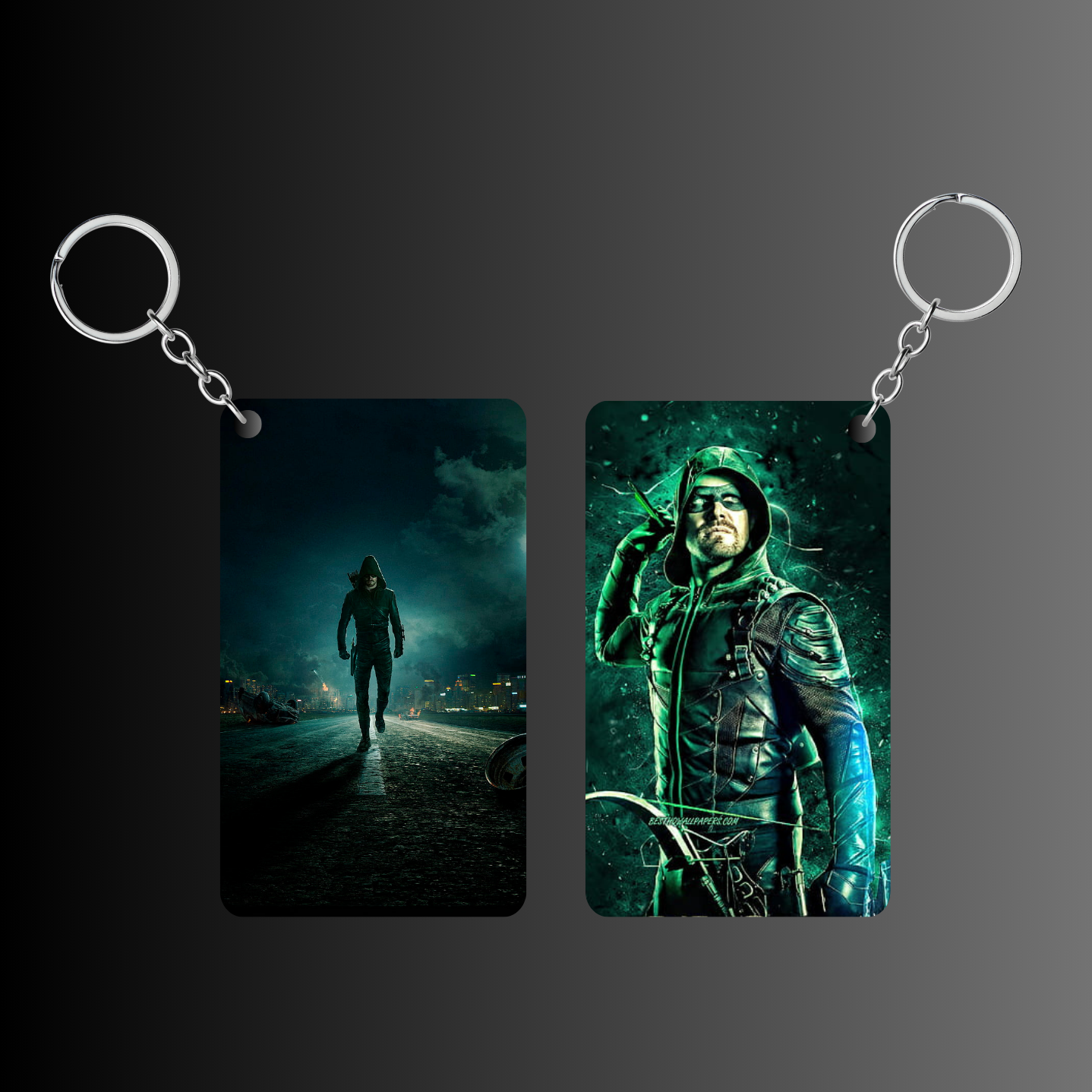 Green Arrow Design Keychain