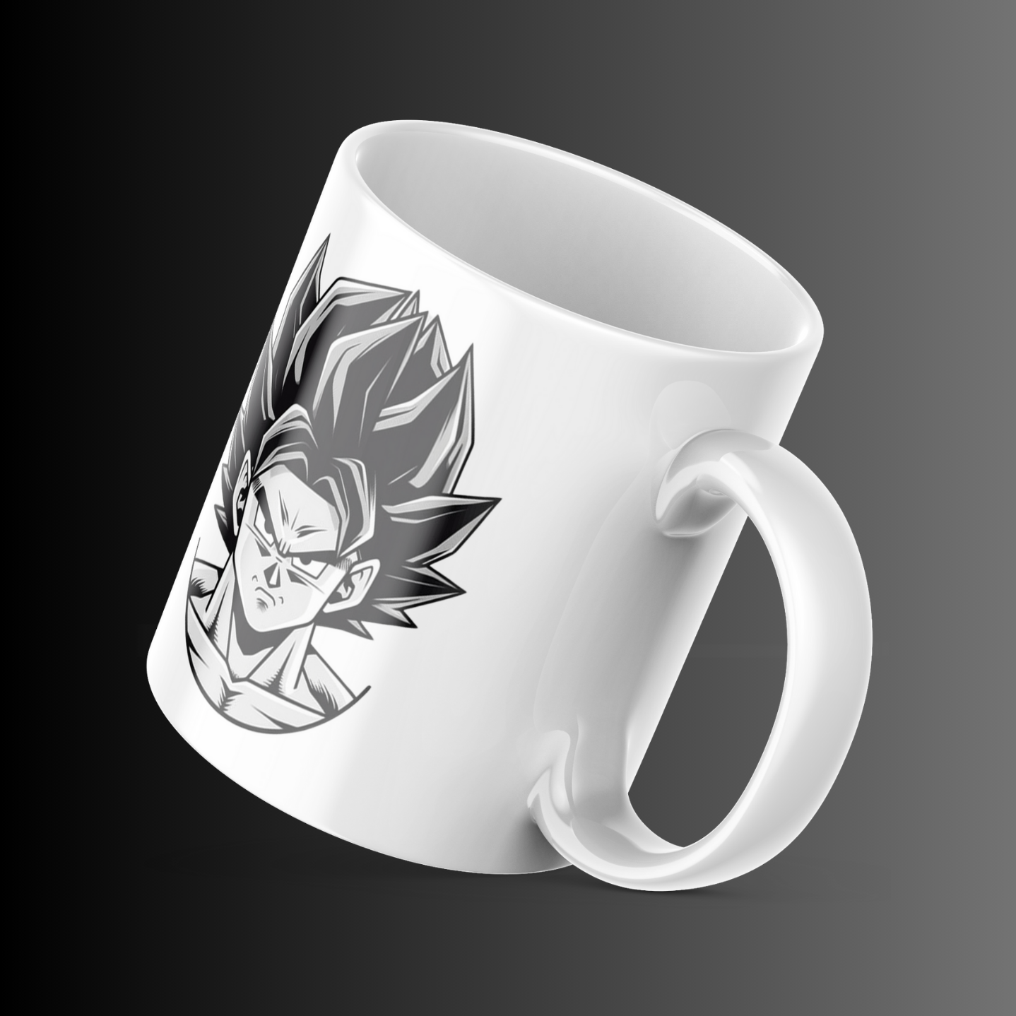 Goku Grey Black Face Design Mug