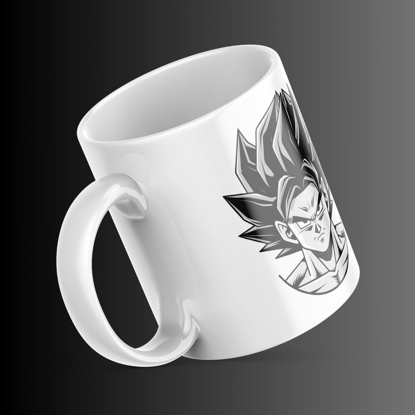 Goku Grey Black Face Design Mug