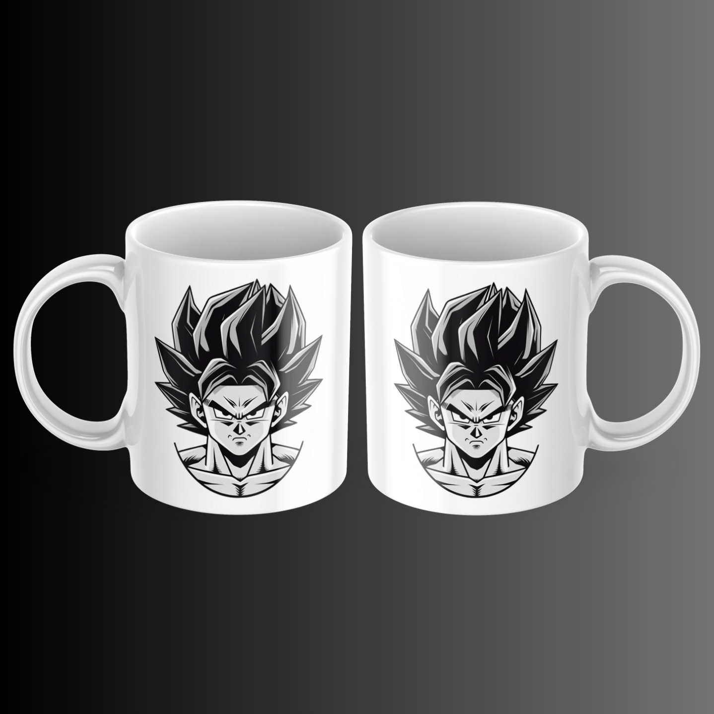 Goku Grey Black Face Design Mug