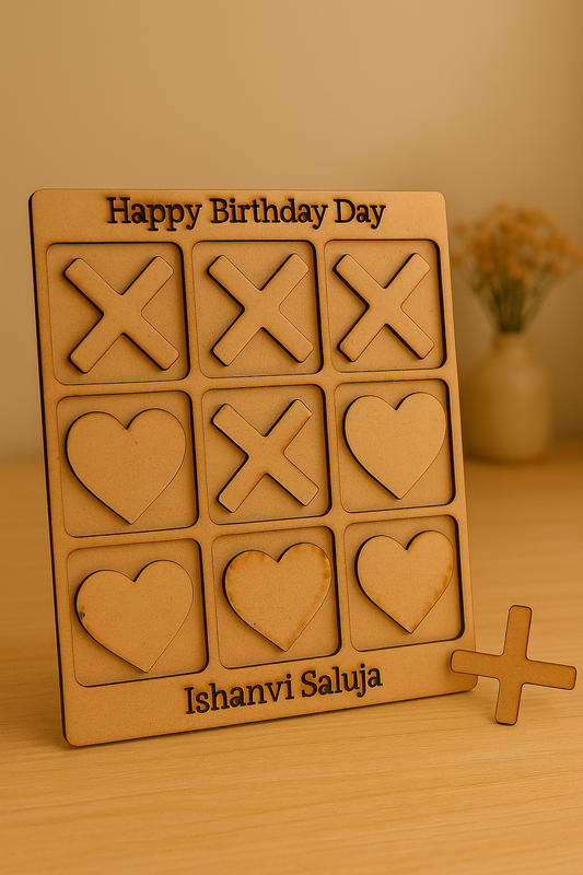 Personalized Wooden Tic Tac Toe Game Board – 07KS0019