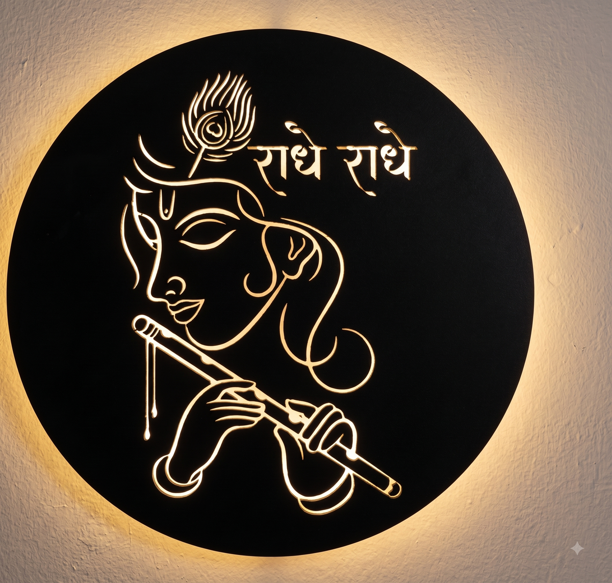 DIVINE KRISHNA BANSURI & RADHE DEVOTIONAL WALL HANGING