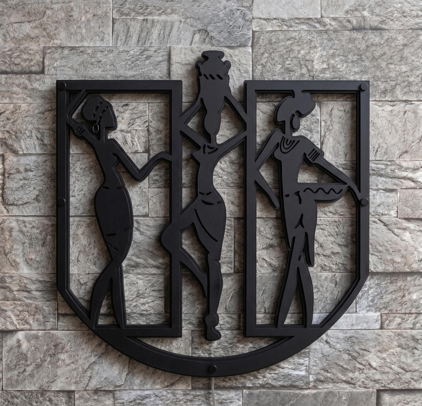 TRIBAL WOMEN DANCE & WATER BEARERS WALL HANGING ART