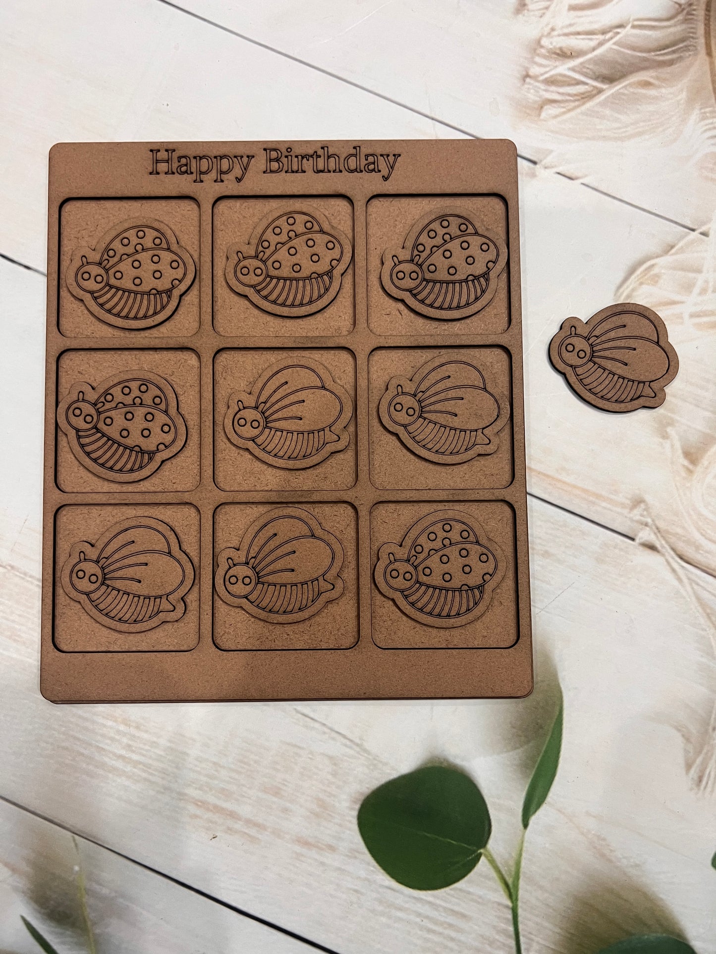 Personalized Wooden Tic Tac Toe Game Board – 07KS0019