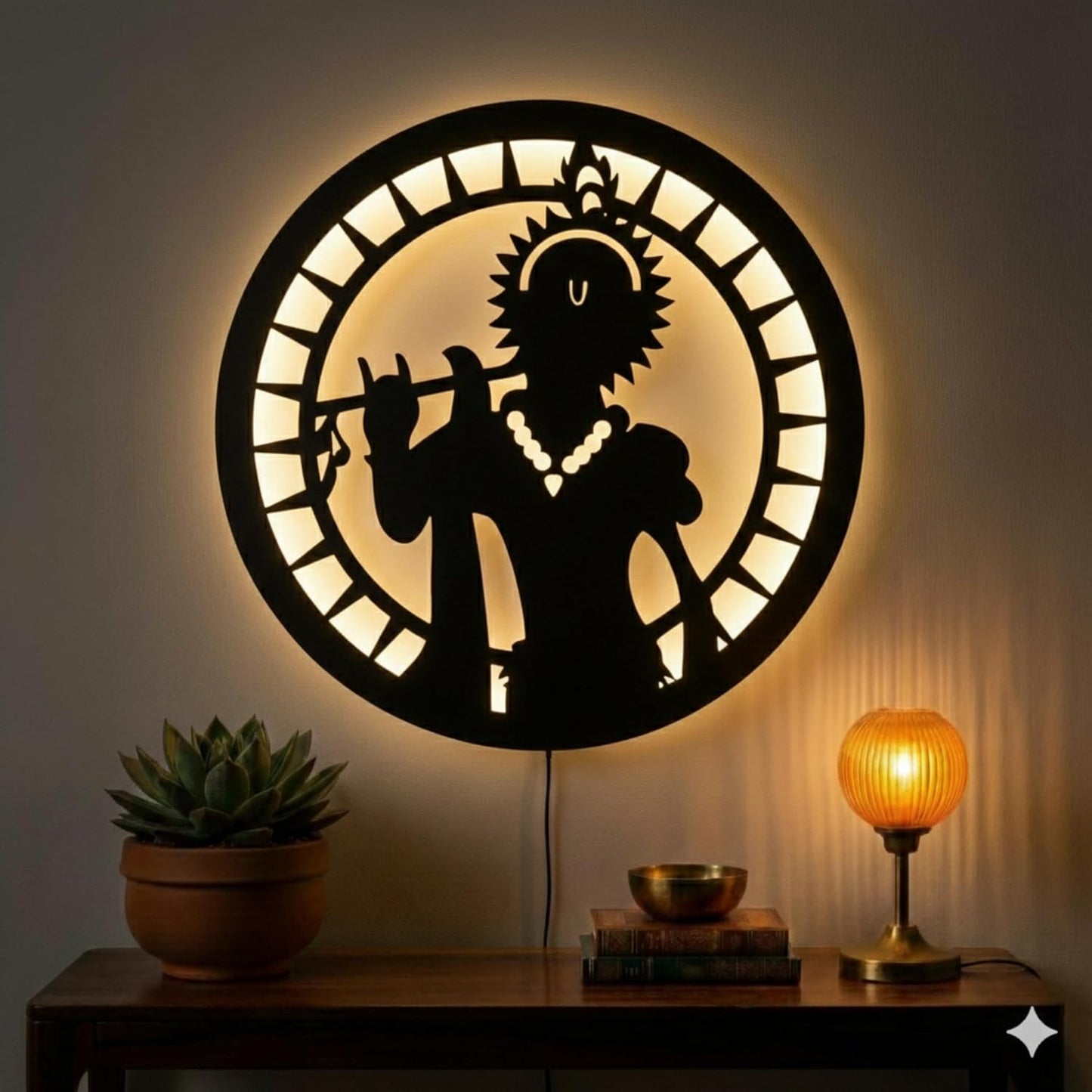Krishna Flute Wall Art – Lord Krishna Spiritual Wall Décor